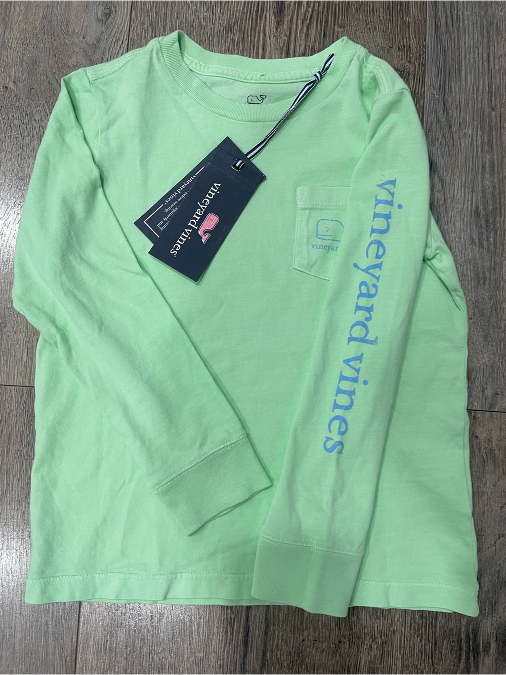 Vineyard Vines Long-Sleeve Whale Pocket Tee Boys 4T Green